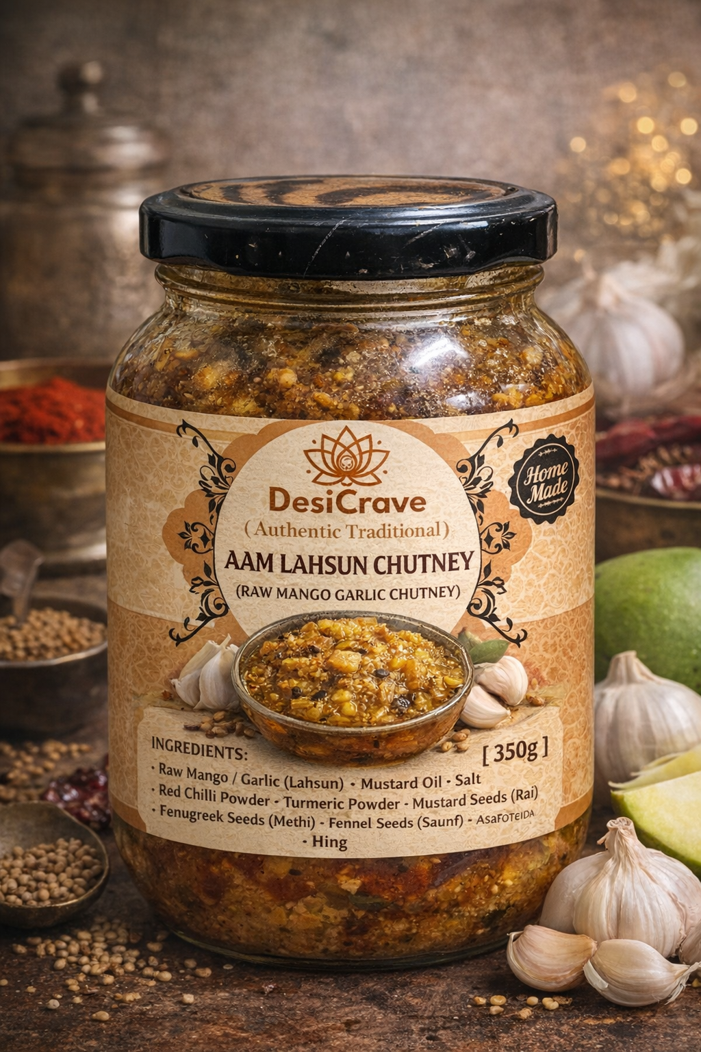 Raw Mango And Garlic Chutney